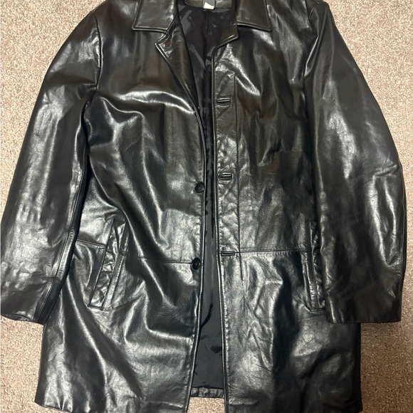 Men's Black 100% genuine Leather Jacket - Picture 1 of 4